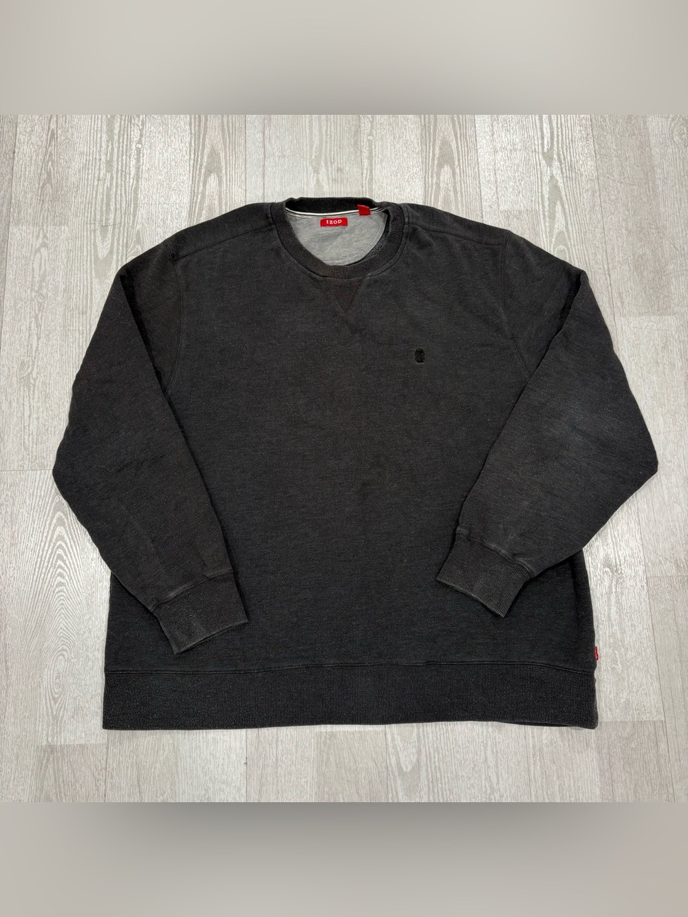 IZOD Men's Crewneck Sweatshirt Dark Charcoal Gray Size XXL